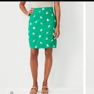 Ann Taylor Leaf Print Pencil Skirt